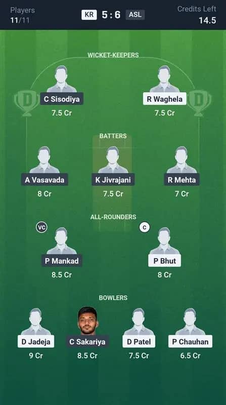 KR vs ASL Dream11 Prediction: Today’s Match 10 – Fantasy Cricket Tips, Captain Choices, Playing XI & Injury Updates – Saurashtra Pro T20 League 2025