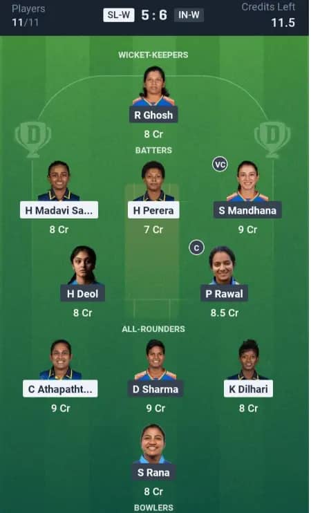 SL-W vs IN-W Dream11 Prediction: Today’s Place Play-Off Match 4 – Fantasy Cricket Tips, Captain Choices, Playing XI & Injury Updates – SRI LANKA WOMENS TRI-NATION SERIES 2025