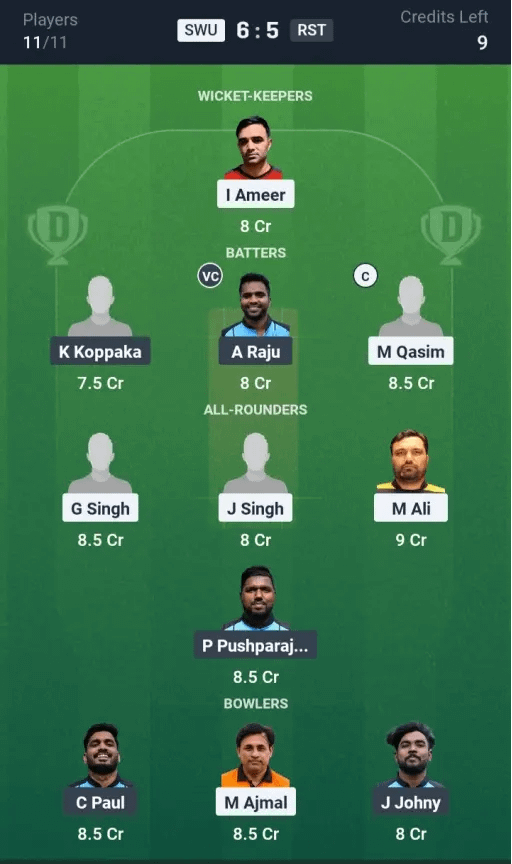 SWU vs RST Dream11 Prediction: Today’s Match 6 – Fantasy Cricket Tips, Captain Choices, Playing XI & Injury Updates – ECS Malta Spring Series 2025
