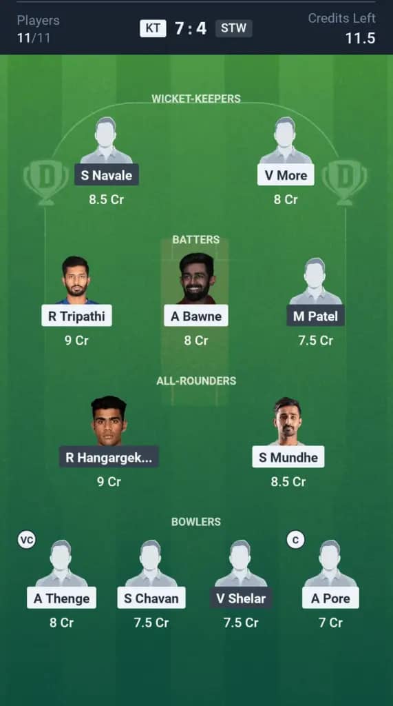 KT vs STW Dream11 Prediction: Today’s Match 10 – Fantasy Cricket Tips, Captain Choices, Playing XI & Injury Updates – Maharashtra Premier League 2025